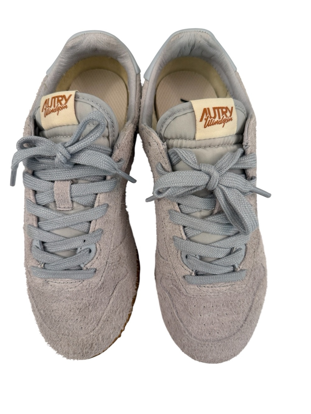 Autry Medalist Low Sneakers Suede Gray Leather Gum Sole EU 37